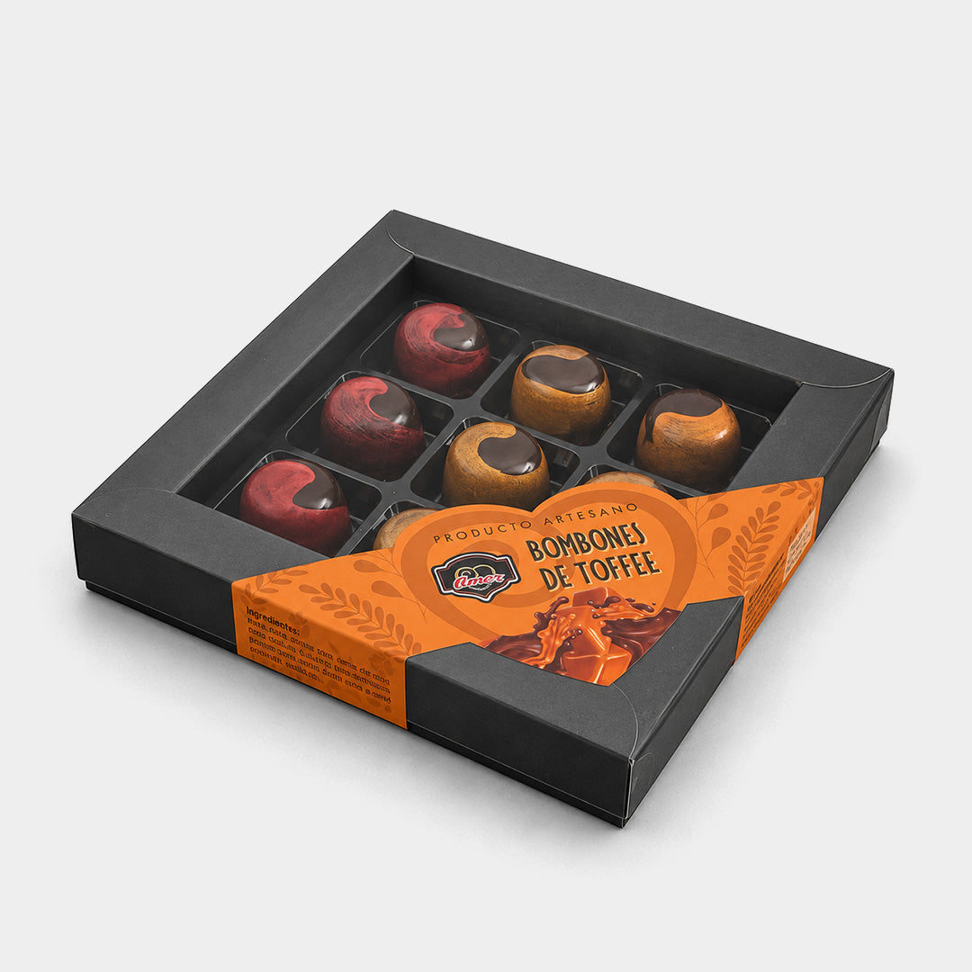 Bombón de Toffee (cajita de 9 uds) "Amor"