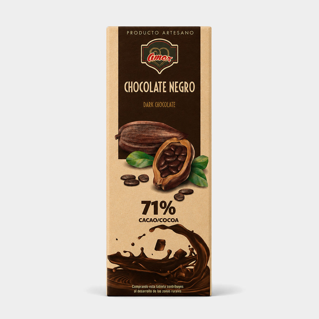 Tableta de chocolate negro 71% 250 g "Amor"