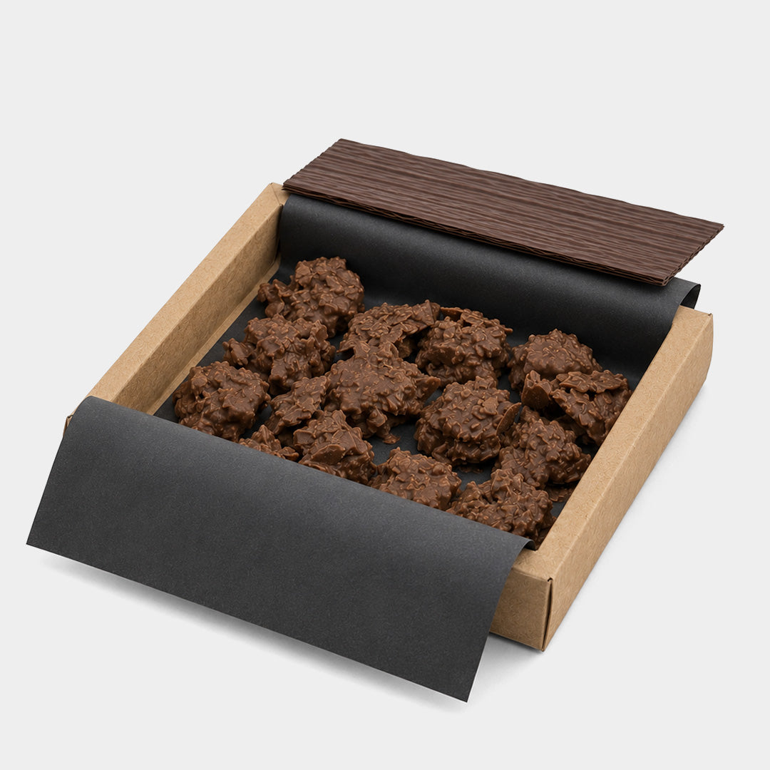 Caja de rocas de patatas fritas con chocolate (16 uds) "Amor"