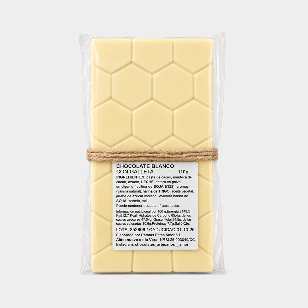 Tableta de chocolate blanco y lotus 110 g "Amor"