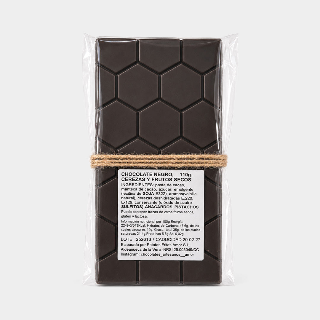 Tableta de chocolate negro con cereza 110 g "Amor"