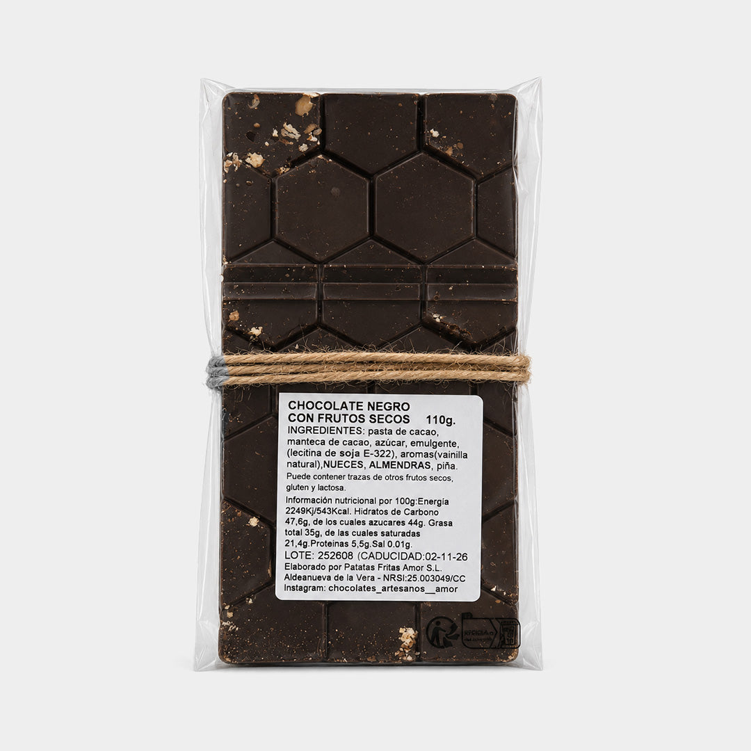 Tableta de chocolate negro con frutos secos 110 g "Amor"