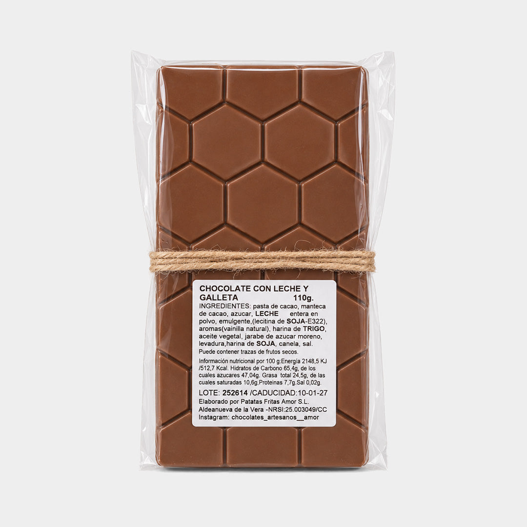 Tableta de chocolate con leche y lotus 110 g "Amor"