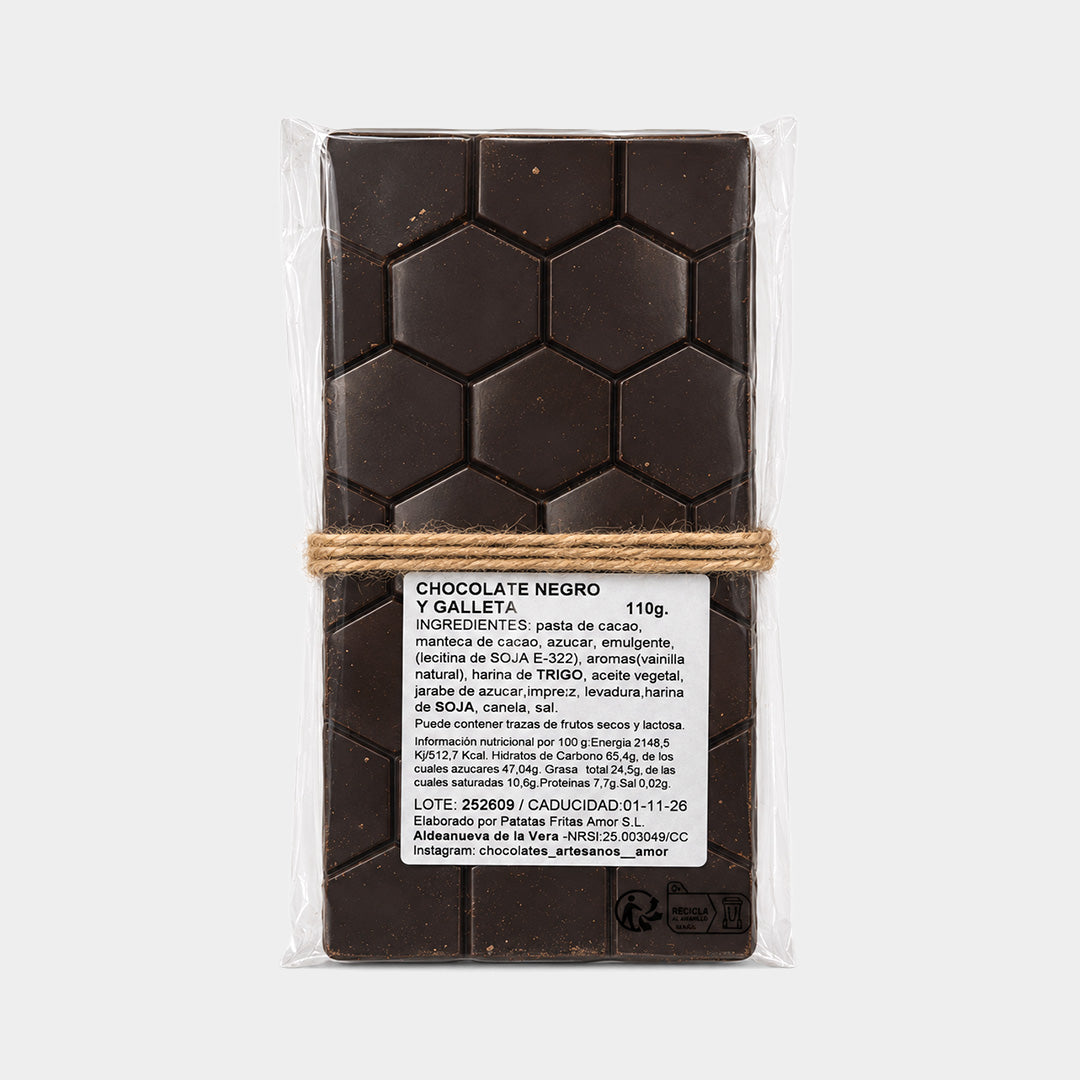 Tableta de chocolate negro y lotus 110 g "Amor"