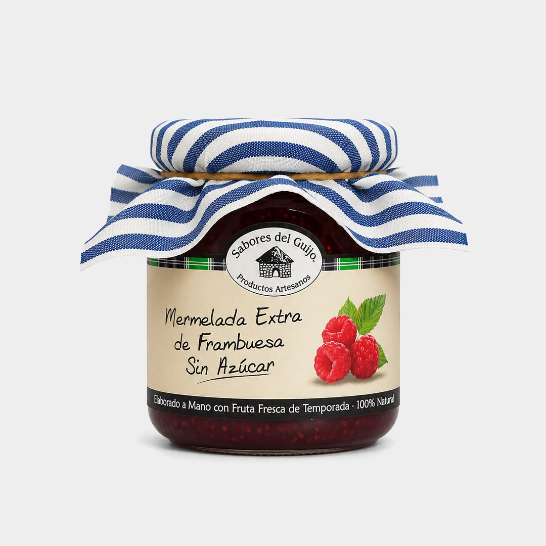 Tarro de mermelada de frambuesa sin azúcar 280 g "Sabores del Guijo"