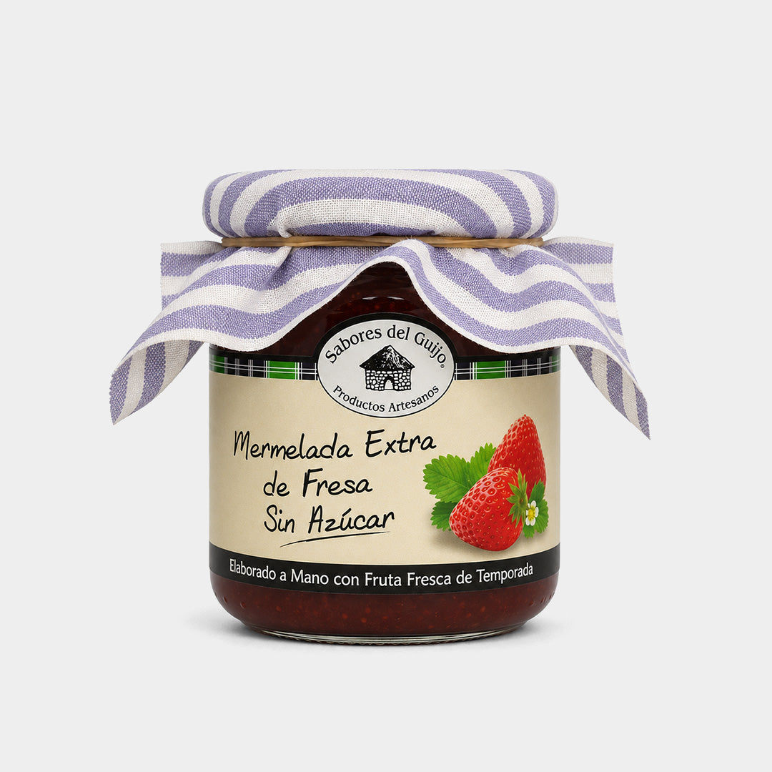 Tarro de mermelada de fresa sin azúcar 280 g "Sabores del Guijo"