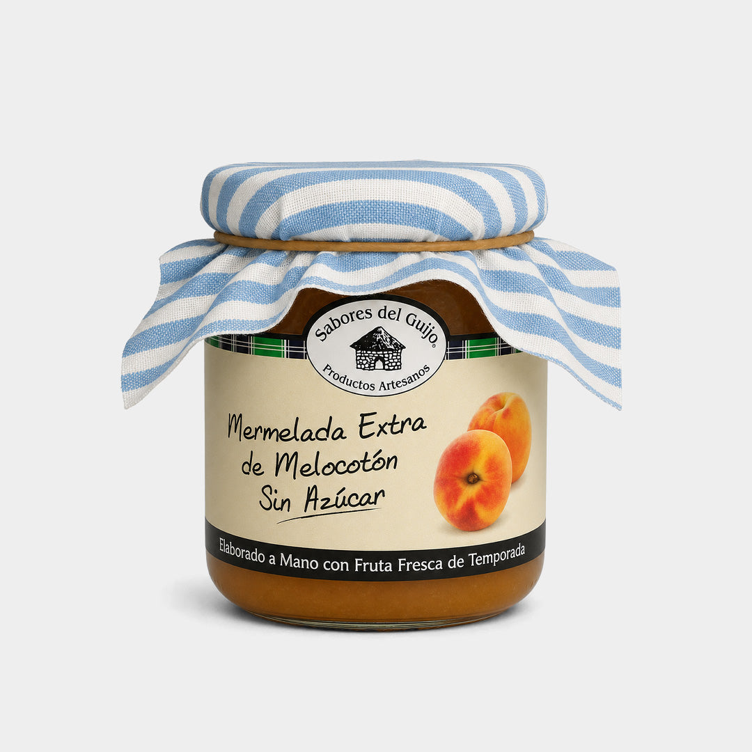 Tarro de mermelada de melocotón sin azúcar 280 g "Sabores del Guijo"