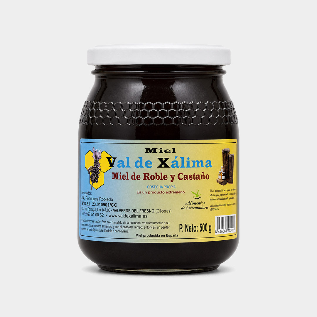 Tarro miel de roble y castaño 500 g "Val de Xalima"